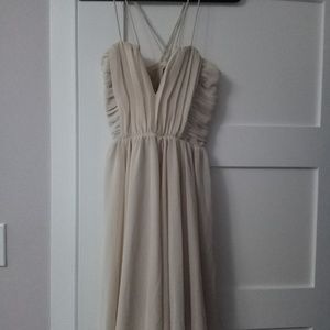 H&M Nude Chiffon Strappy Dress sz 8